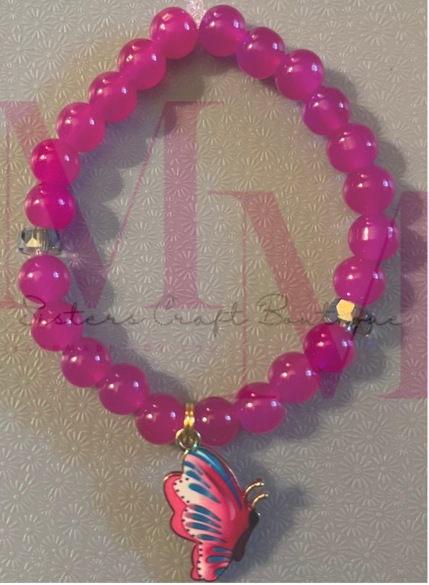 Hot PInk Butterfly Bracelet