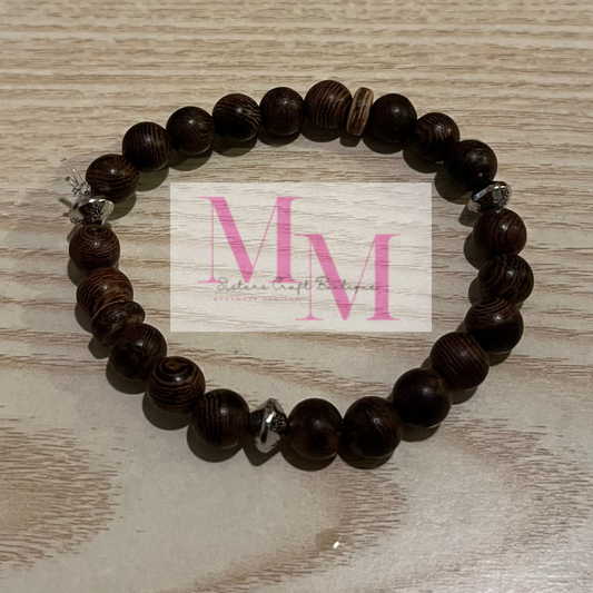 Men's brown wooden bracelet